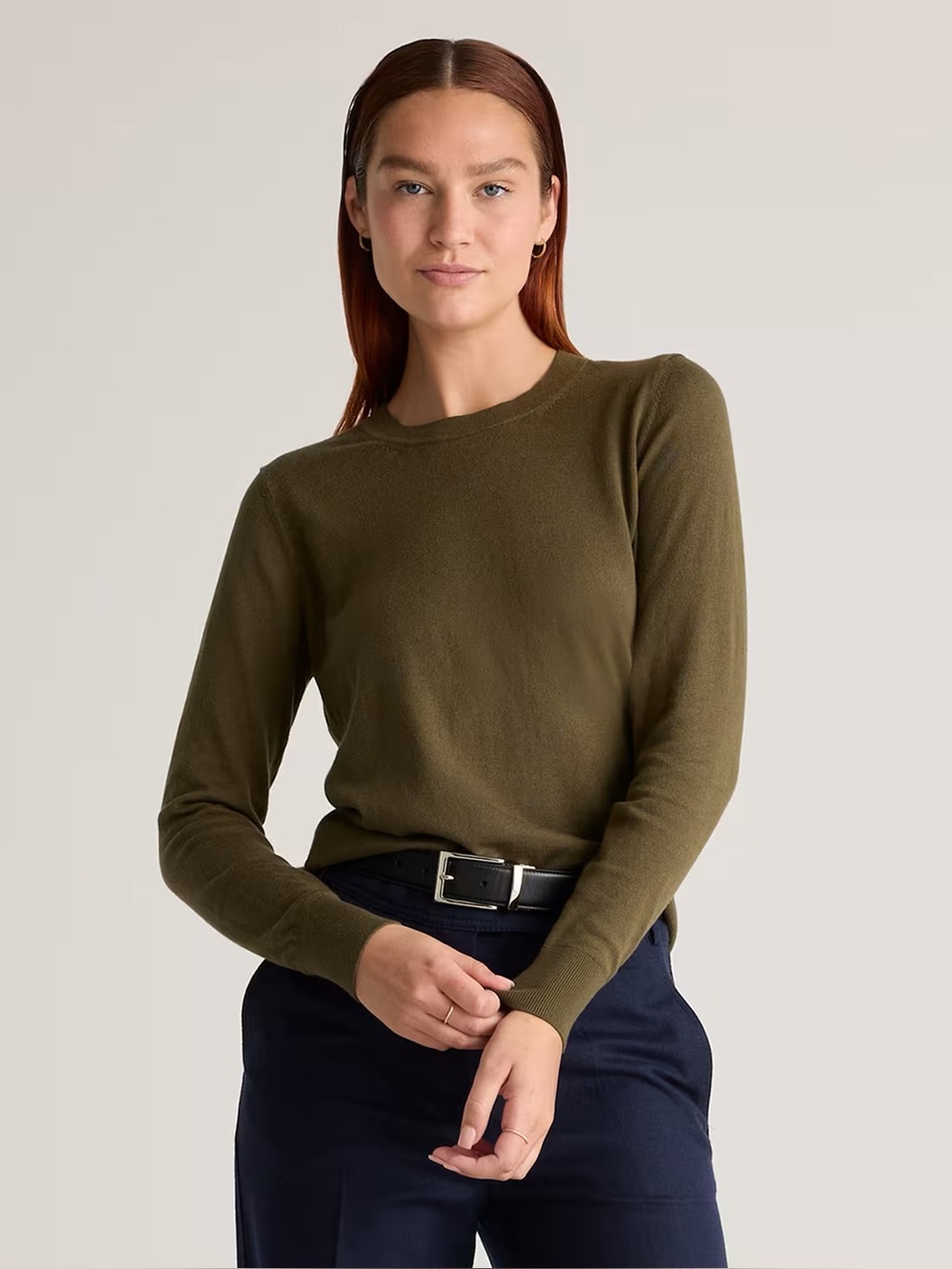 Quince lightweight cotton cashmere crew neck sweater XS